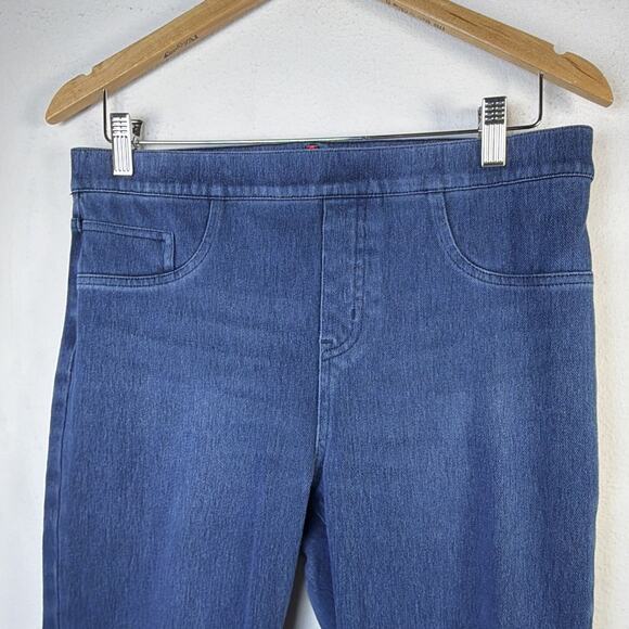 Spanx Jean-ish Womens Large Blue Jeanish Ankle Jegging Stretch Denim slimming - Picture 4 of 12